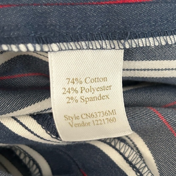 Caslon Blue White Red Stripe Pants Women’s Size 4 - Picture 9 of 9